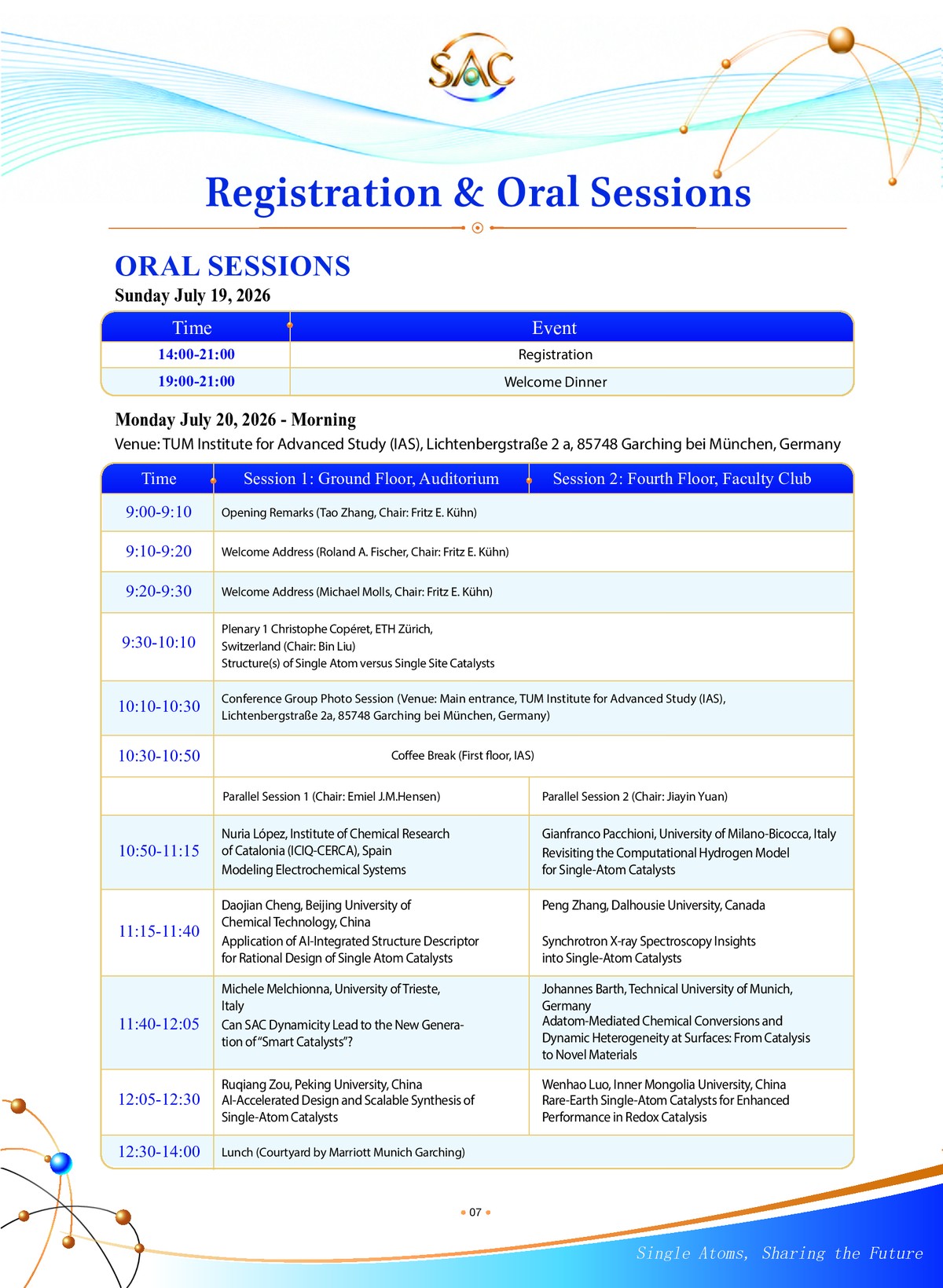 Registration and Oral Sessions - Monday Morning